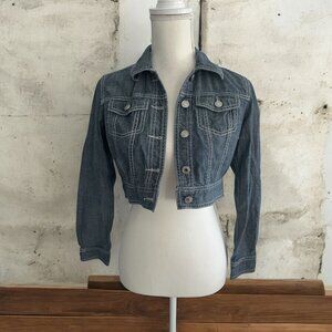 MICHAEL KORS Denim Crop Long Sleeve Jacket Size 2P